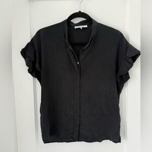 Frame Denim - 100% Silk Black Button Down Blouse - Size S